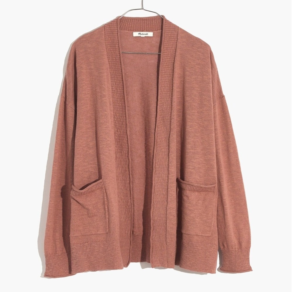 Madewell Cardigan Womens M Faded Mauve Pink Bradley Sweater Open Front Boho